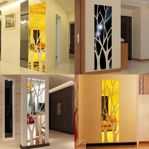 3D Tree Mirror Wall Sticker Removable DIY Art Decal Home Decor Mural Acrylic